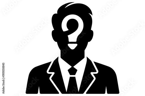 Faceless individual, representing mystery or uncertainty, rendered as silhouette