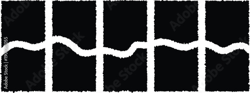 Torn sheets of paper. Torn paper strips set.