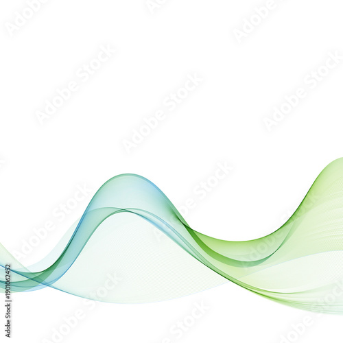Smooth abstract wave with a gentle color transition from sky blue to bright lime on a light background.