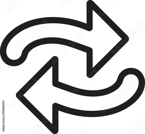 Arrow swap line icon. Transfer, exchange, change, redirect, movement vector illustration
