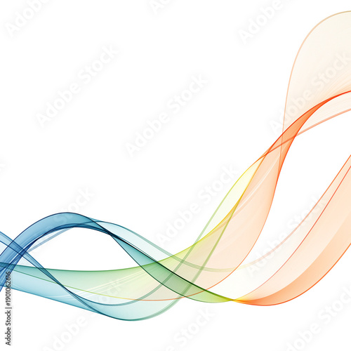 Abstract multicolored wave of gradient lines on a light background