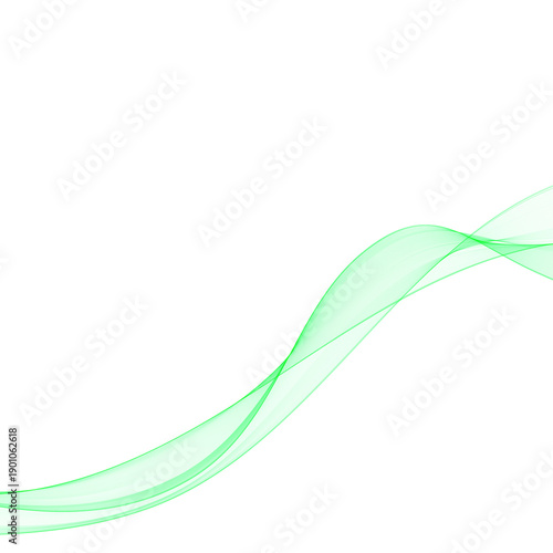 Green abstract wave on light background. PNG