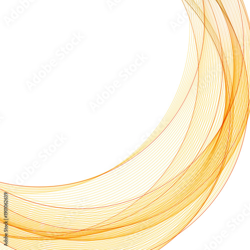 Orange abstract wave of lines on light background. PNG