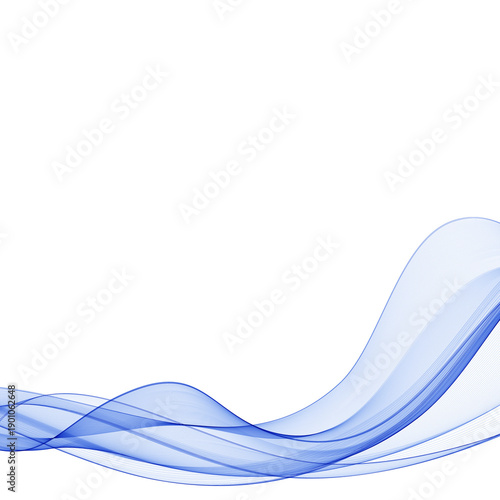 Abstract blue wave with smooth lines. PNG