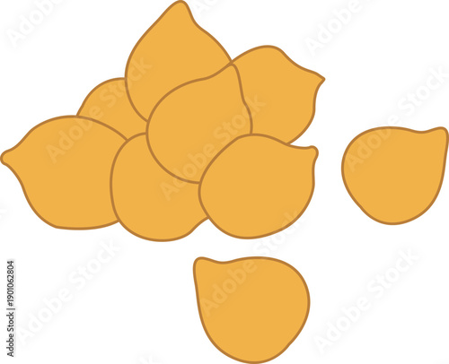 Pile of chickpeas for world pulses day illustration. Vector isolated.