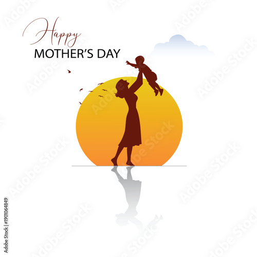 Happy Mother's Day Loving Mom and Baby Embrace