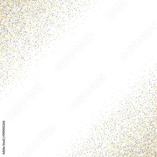 Golden and silver confetti scattered in opposite corners PNG