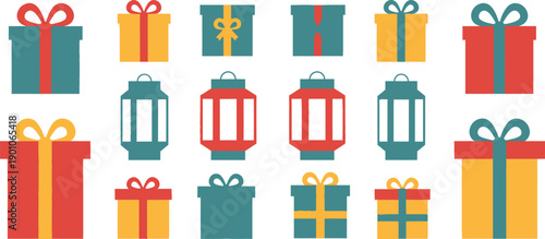 Two red pillars supporting golden infinity symbol vector illustration, minimalist flat design concept