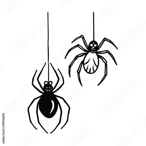 spider hanging on spider
