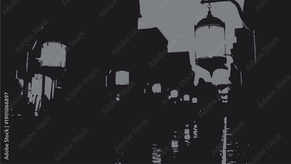 Obraz premium Abstract Dark Silhouette Background with Reflections