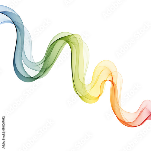 Abstract colorful wave with smoky effect PNG.