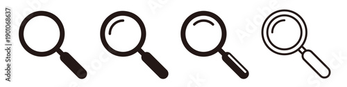  Magnifying glass icon set. Simple search symbol