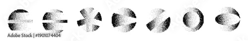 round halftone gradient round shapes