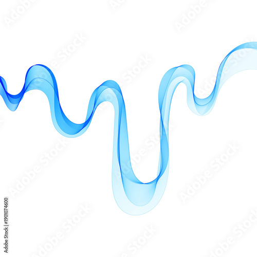 Abstract blue wave with gradient and thin lines. png