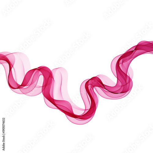 Abstract red wave of thin lines on a transparent background. png