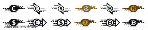 Fast money transfer icons