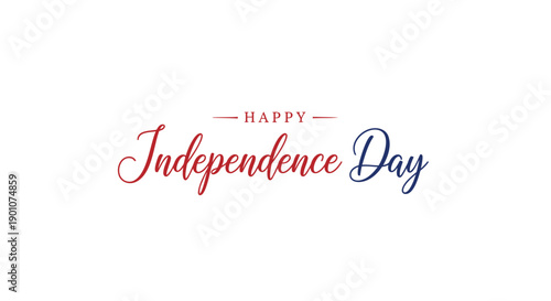 Happy Independence Day typography, patriotic text, USA holiday vector illustration, for banner or poster, Isolated on transparent background, png