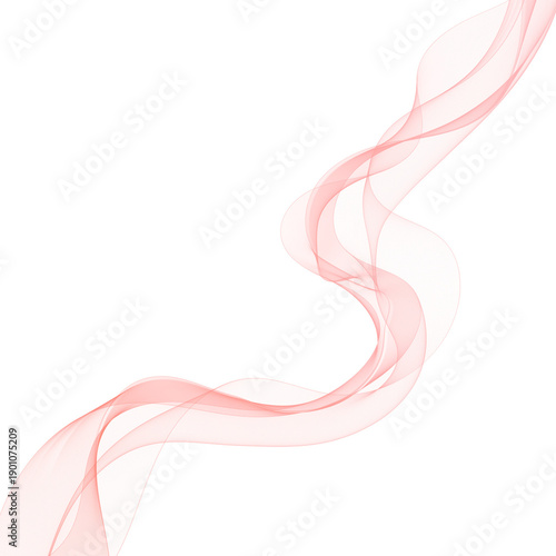 Abstract  red wave of translucent lines in the form of smoke. png