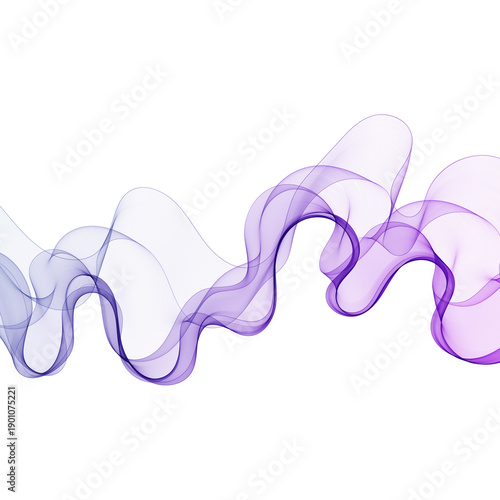 Abstract purple wave of thin lines with a gradient on a transparent background. png