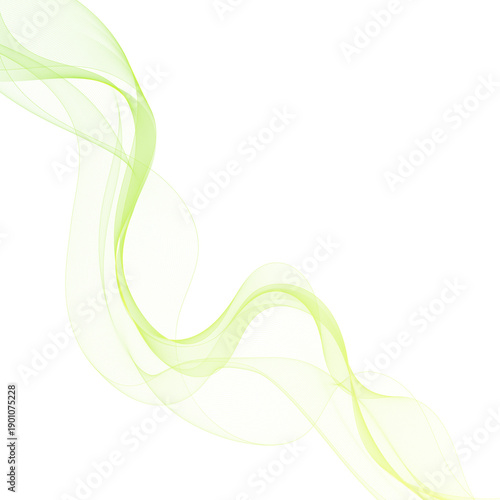Abstract lime wave of translucent lines in the form of smoke. png