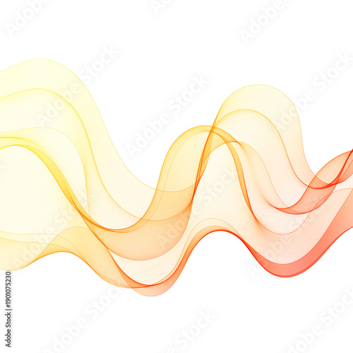 Abstract warm wave of thin lines in yellow orange and red tones. png