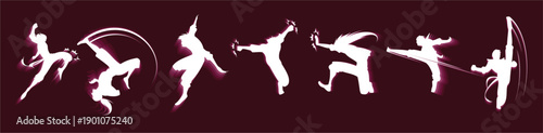 Kungfu Siluetas Vector