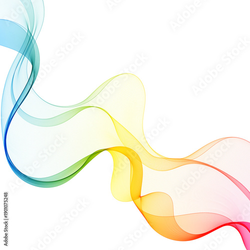 Elegant graphic stream with a rainbow spectrum on a transparent background. png