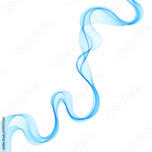 Elegant sky blue smoky stream with smooth vertical curves. png