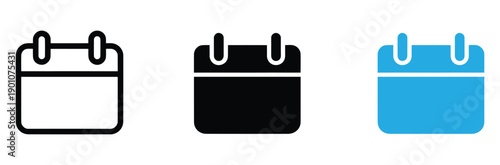 Calendar Icon Set Vector. Schedule and Date Symbol. Outline and Solid Style.Calendar icon set. Schedule icon symbol.