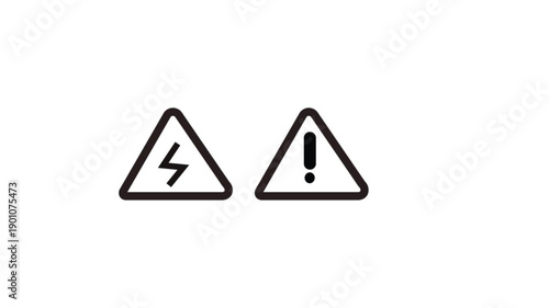 
Two essential warning symbols indicate danger and potential hazards.