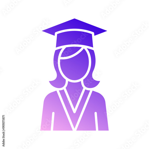 Graduation cap on a woman’s head