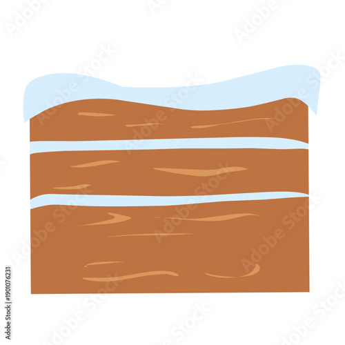 Snow covered wooden vector