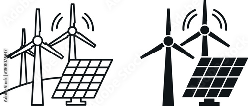 wind turbines generating renewable energy in a green landscape