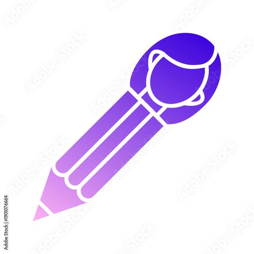 Pencil with a small woman’s face at the tip