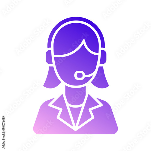 Silhouette of a woman with a headset