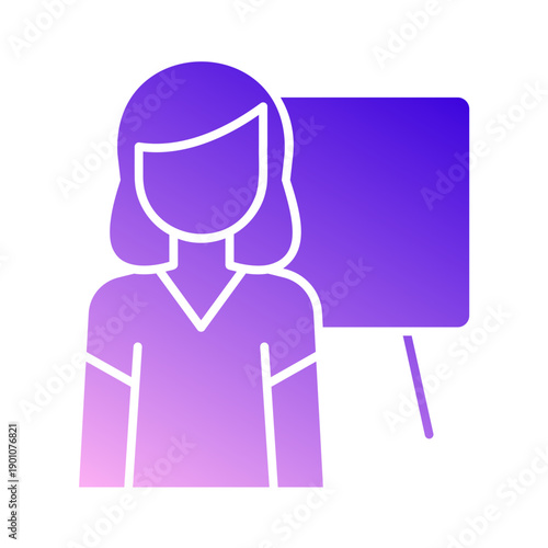 Woman standing in front of a small whiteboard
