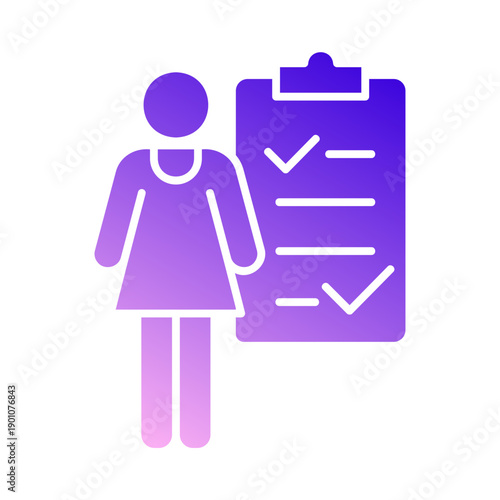 Woman standing with a checklistclipboard