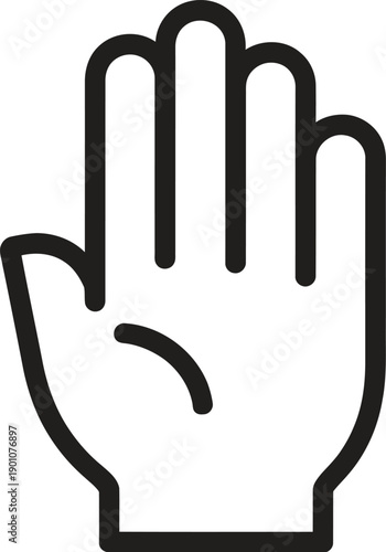 Hand gesture line icon. Stop, warning, raised hand, gesture, communication vector illustration
