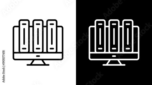 Digital Library Icon For Design Elements