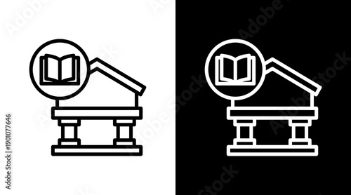 Library Building Icon For Design Elements
