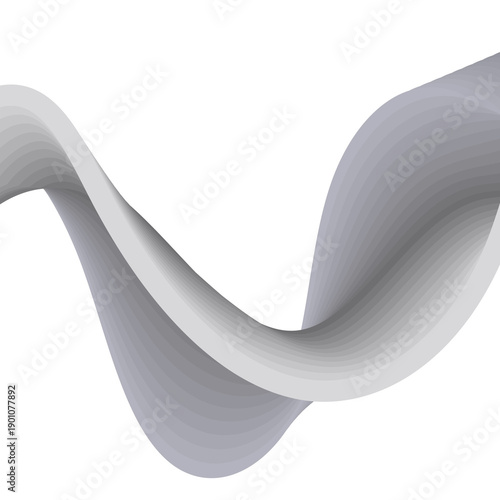 Abstract gray wave with smooth gradient and volumetric effect. png