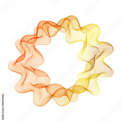Futuristic ring of thin lines with an orange gradient. png