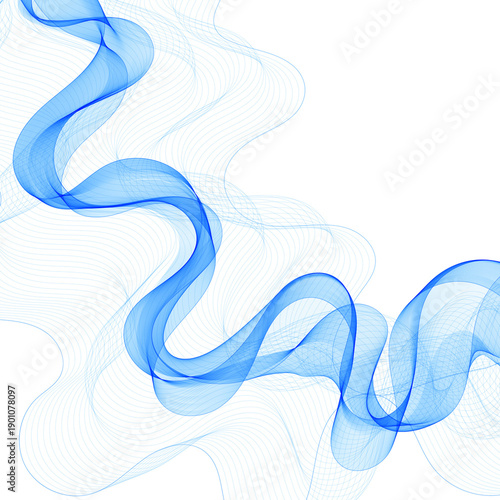 Elegant smoky blue flow with thin graphic lines. png