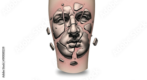  Halloween character vector art drawing in hand tattoo.