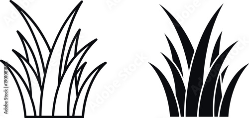 Grass silhouette vector isolated on white background