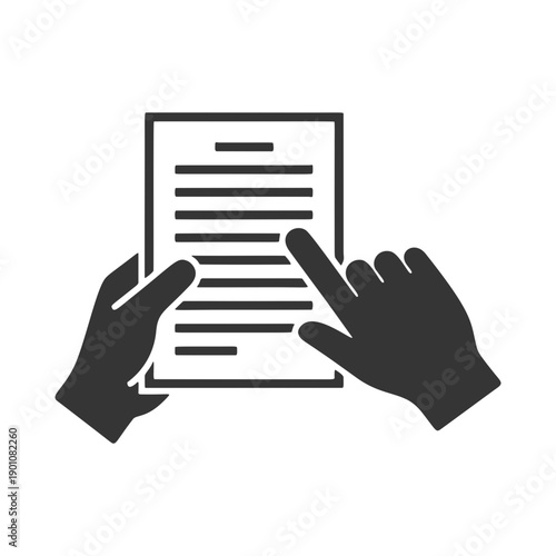 書類を説明する手のシルエットアイコン