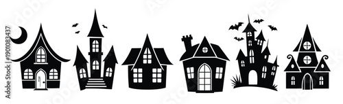 halloween houses illustration