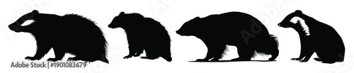  honey badger silhouette clipart bundle 