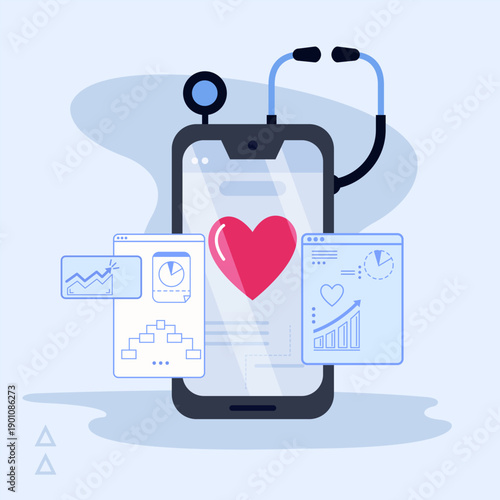 Mobile health app managing medical data and progress