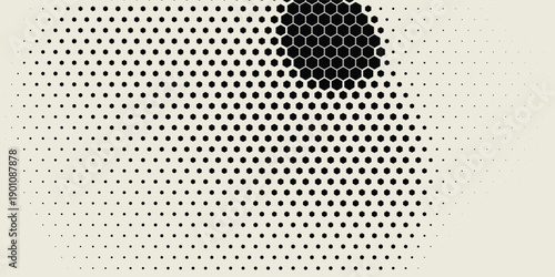 Hexagon Shapes Vector Abstract Geometric Technology Retrowave Sci-Fi Texture Isolated on Light Background. Halftone Hex Retro Simple Pattern. Eps10